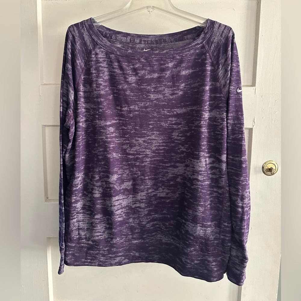 Nike Purple Space-Dye Long Sleeve Top